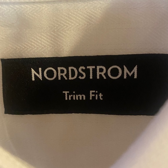 Nordstrom White Dress Shirt for Men Trim Fit 15 1/2 32/33 - Picture 4 of 8